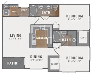 2 bed 2 bath at Montecito Apartments, Houston